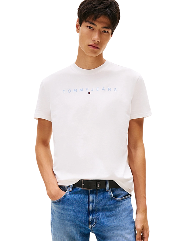 T-shirt da uomo con logo lineare ricamato