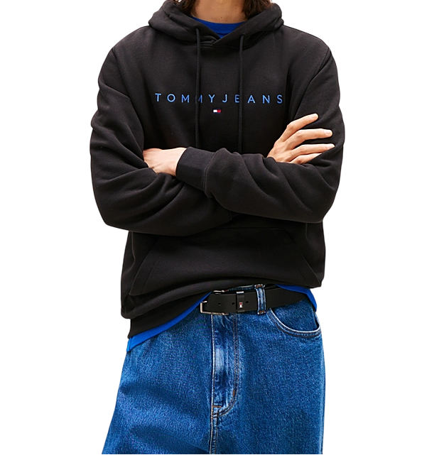 Felpa da uomo con cappuccio e logo in contrasto