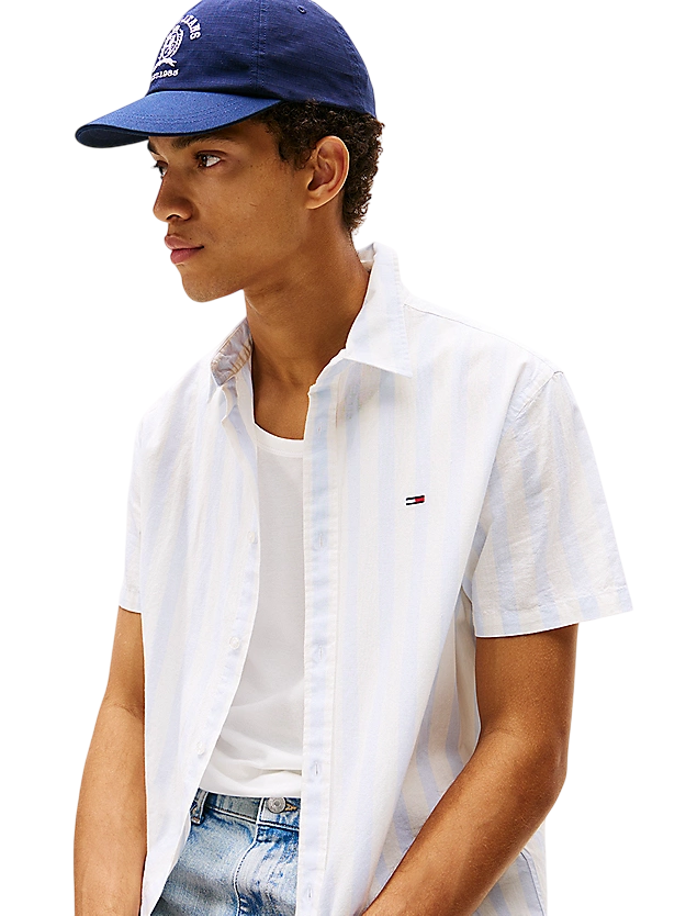 Camicia regular fit in misto lino