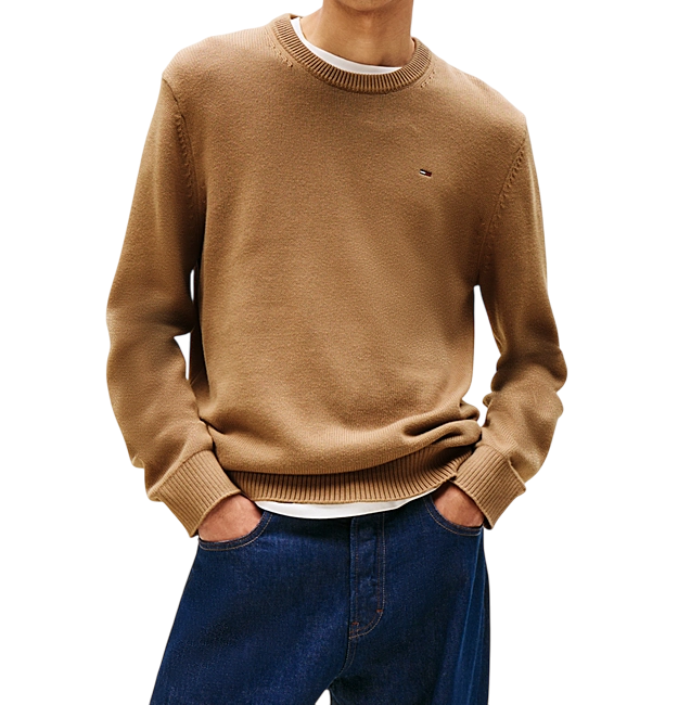Pullover da uomo slim fit nocciola