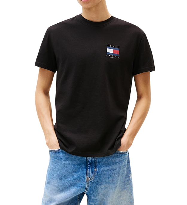 T-shirt da uomo con logo bandierina sul retro