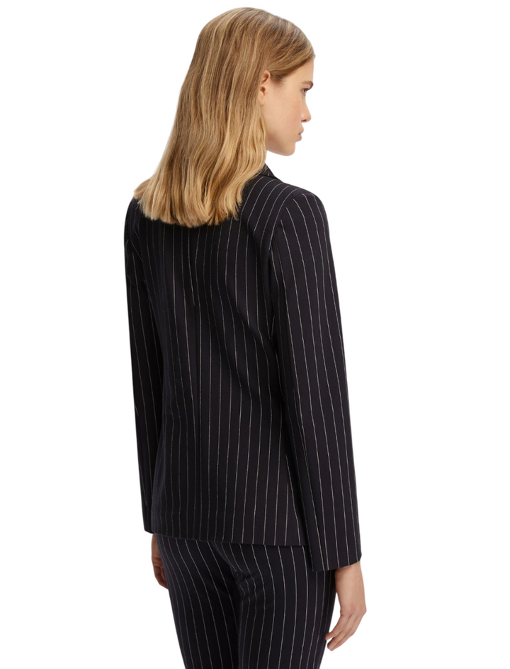 Blazer in jersey gessato blu notte