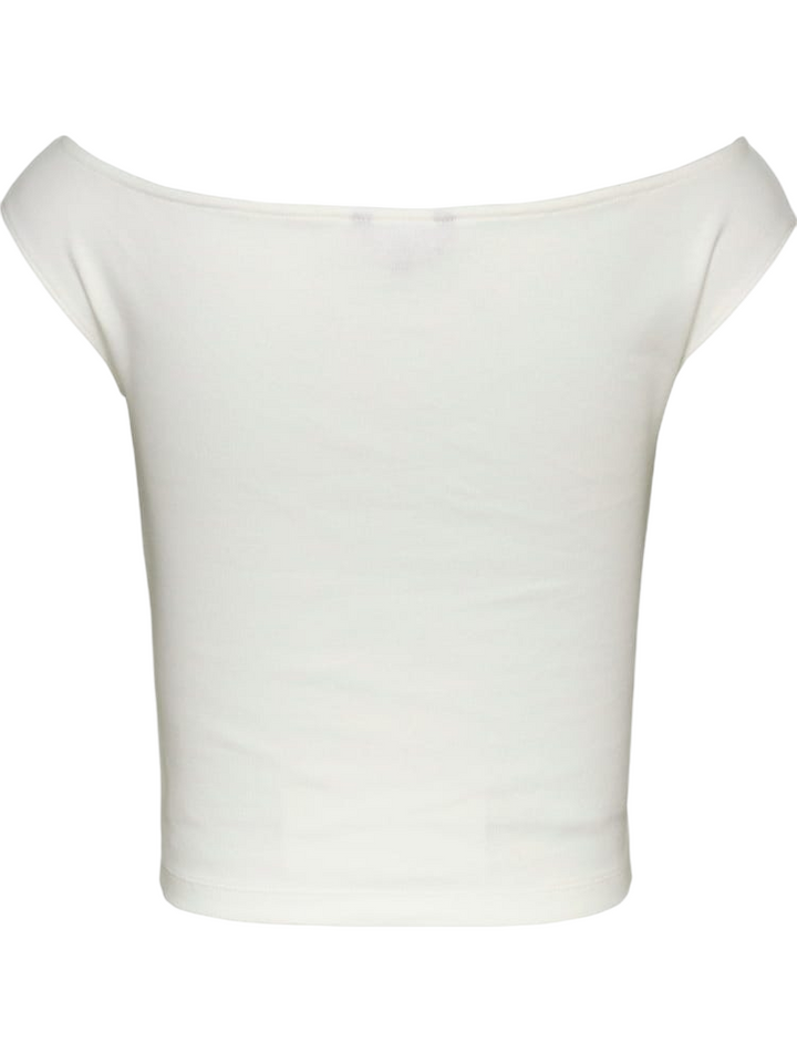 Tommy Hilfiger t-shirt slim fit con scollatura a barca bianca