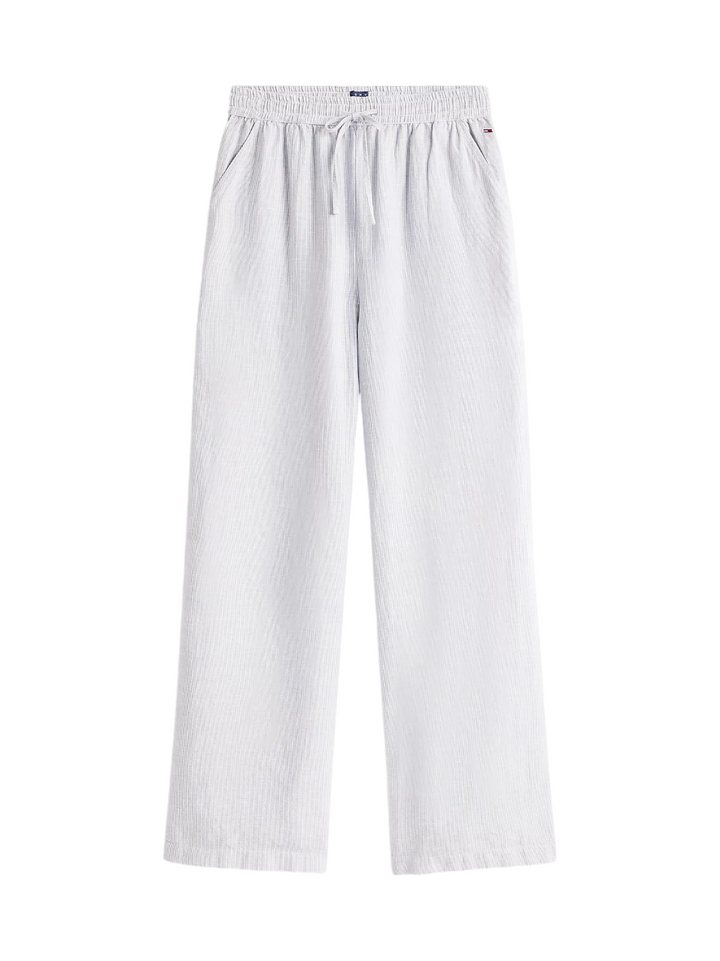 Pantaloni larghi in misto lino