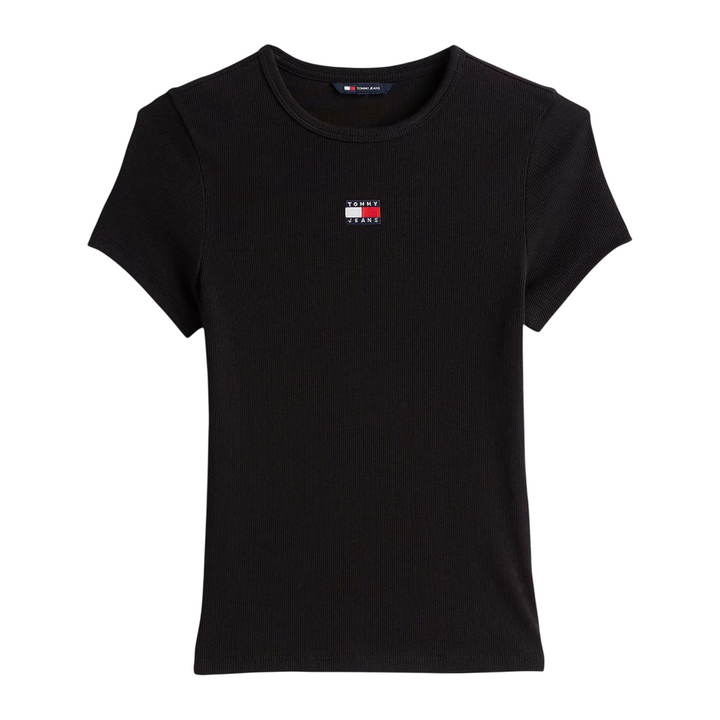Tommy Jeans
T-shirt da donna slim fit a coste con distintivo Tommy