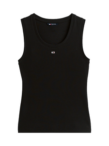 Canotta slim fit a coste con bandierina