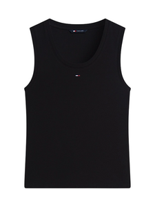 Canotta nera da donna con scollo ovale