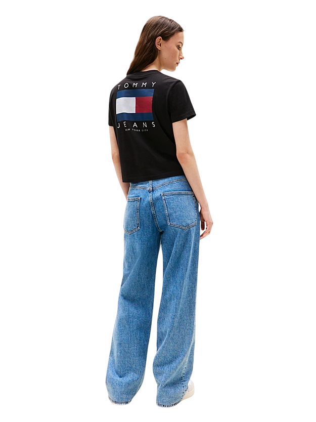 T-shirt da donna con bandiera sul retro