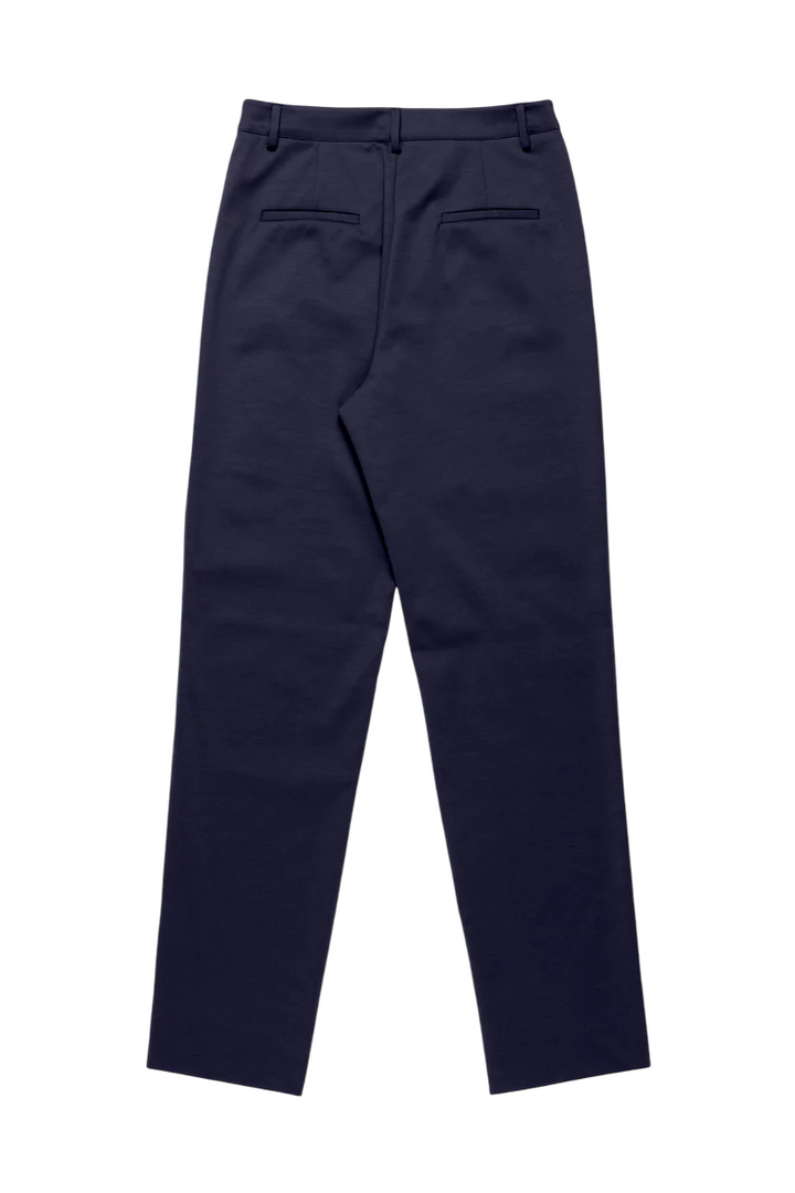 Pantaloni a sigaretta in jersey di lana da donna navy blu