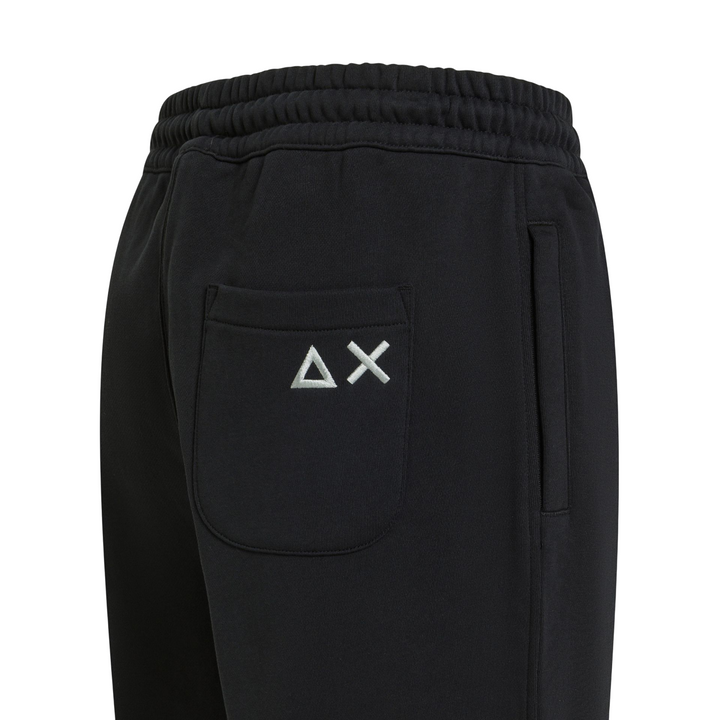 Pantaloni in felpa da uomo di misto cotone nero