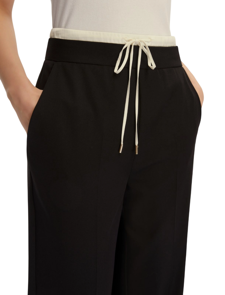 Pantaloni da donna  neri con doppia cintura