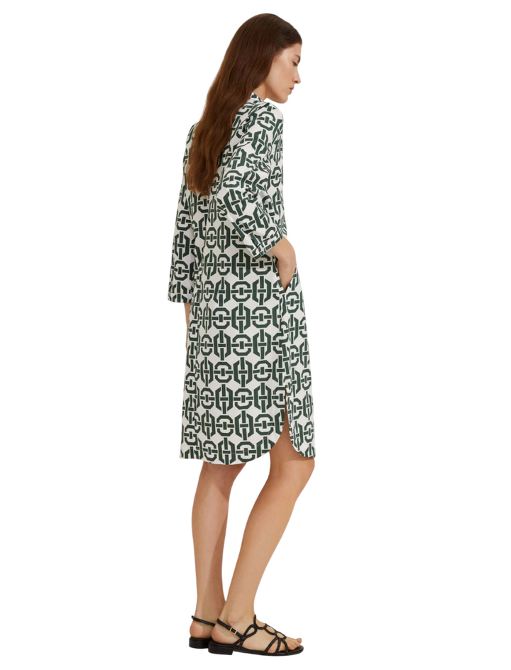 Abito chemisier in cotone stretch - Verde
