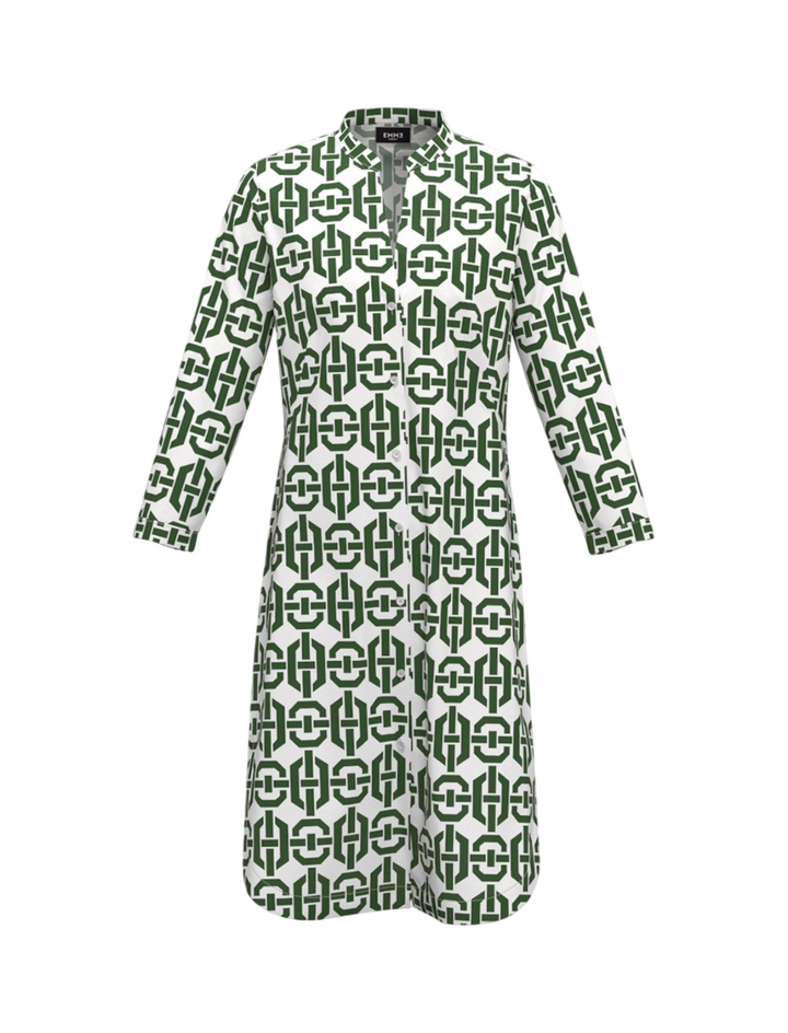 Abito chemisier in cotone stretch - Verde