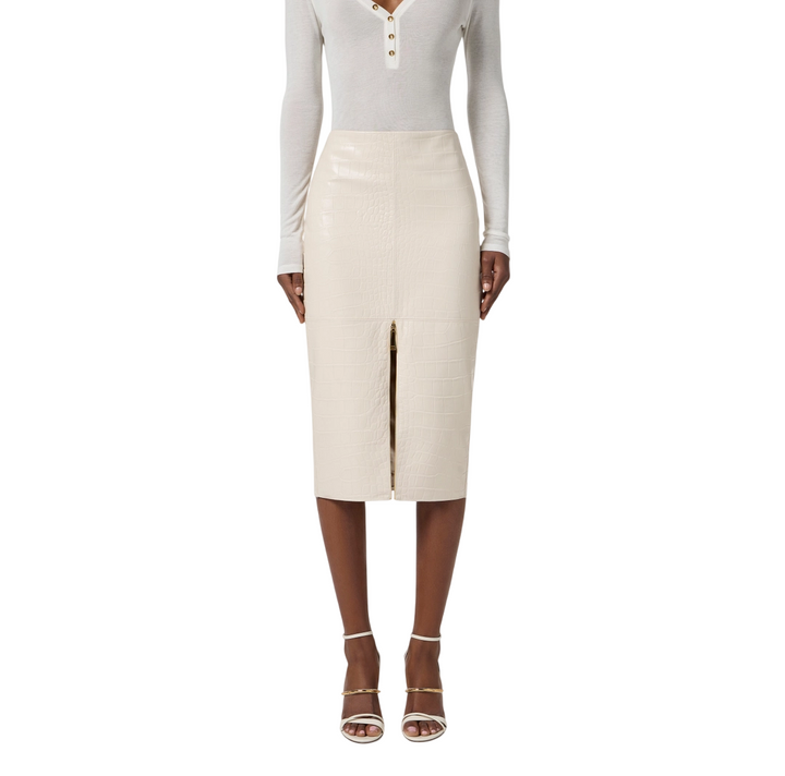 Gonna midi milk con stampa cocco