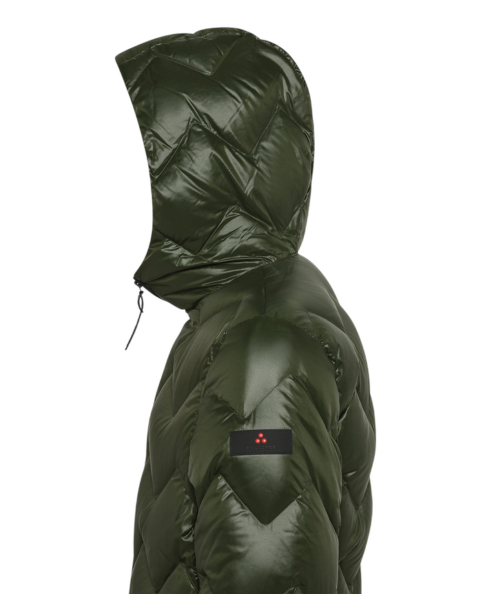 Piumino da uomo con trapunta chevron verde oliva