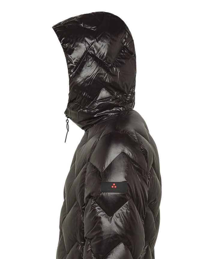 Piumino da uomo con trapunta chevron nero