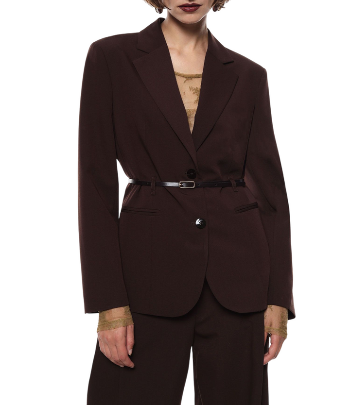 Blazer da donna con cintura moro