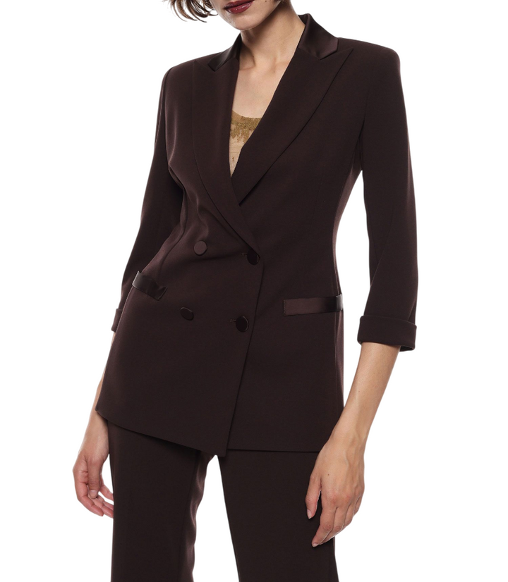 Blazer doppiopetto da donna color moro
