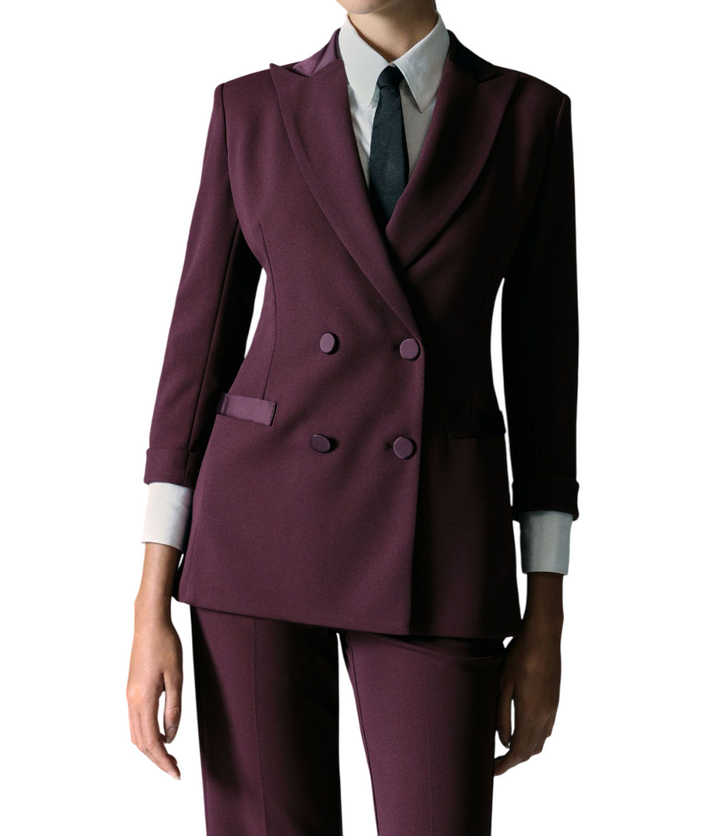 Blazer doppiopetto da donna color prugna