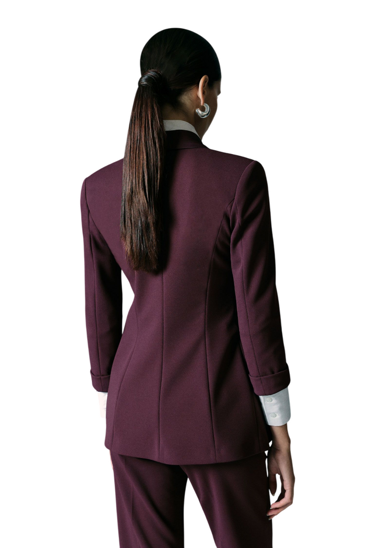 Blazer doppiopetto da donna color prugna