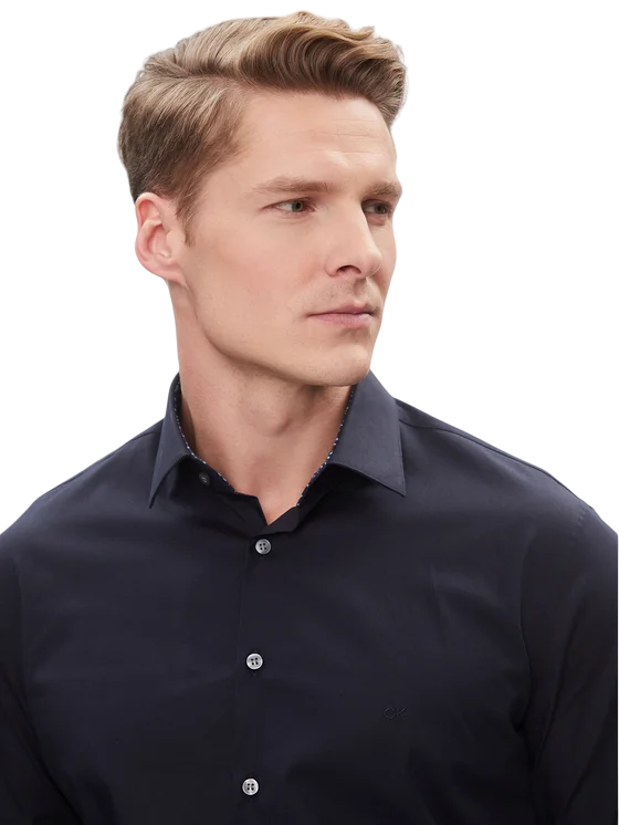 Camicia poplin contrast slim fit