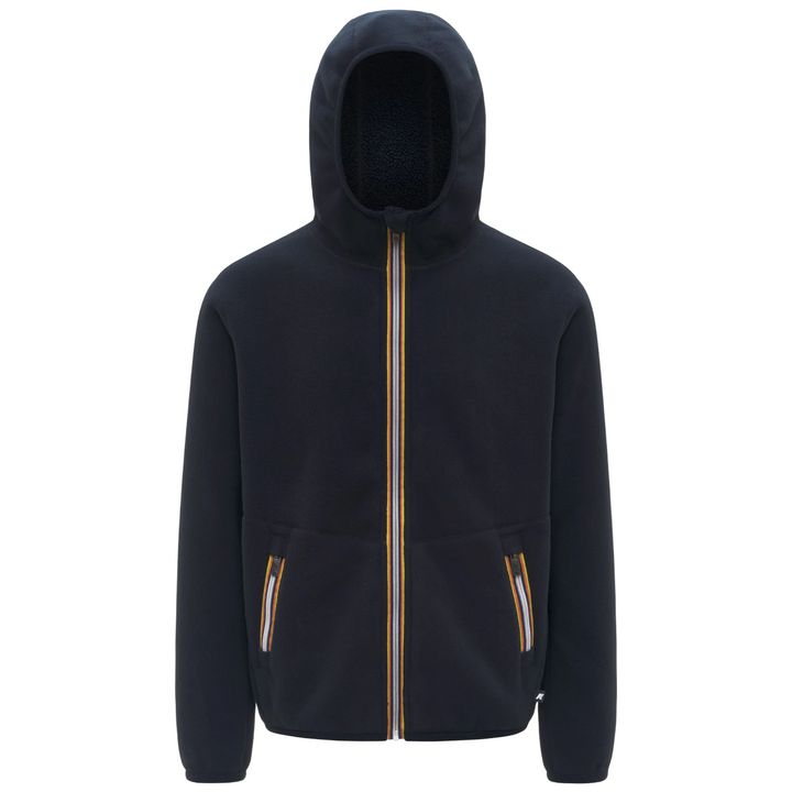 Giacca in pile reversibile blu da uomo