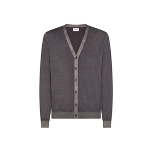 Cardigan da uomo in lana vintage grigio scuro