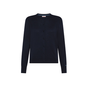 Cardigan da donna in lana e cotone navy blue