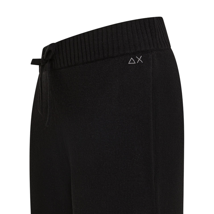 Pantaloni da donna in lana e cashmere neri