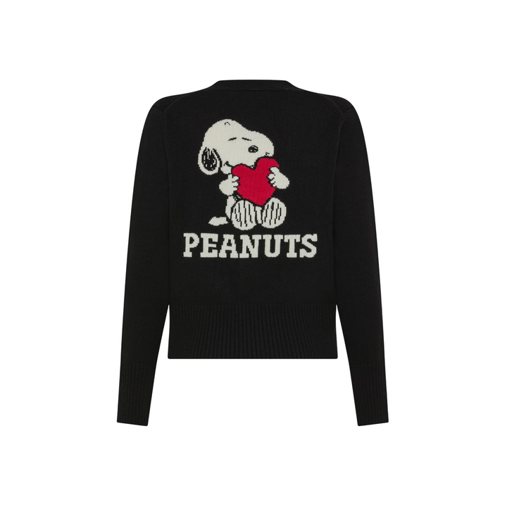 Cardigan da donna Peanuts in lana e cashmere nero