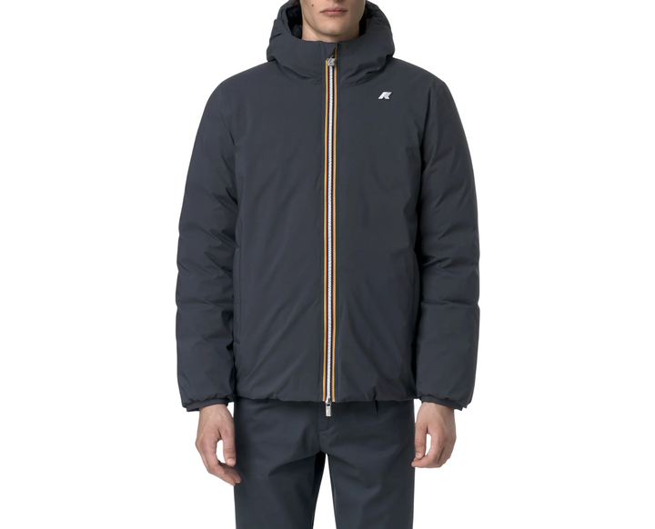 Giacca invernale reversibile isolante da uomo blu avio