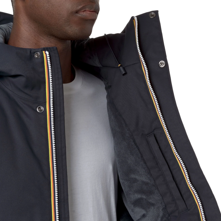Giacca corta da uomo impermeabile blu con isolamento