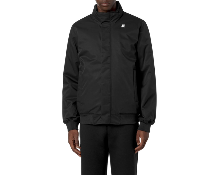 Giacca corta impermeabile da uomo nero-grigio