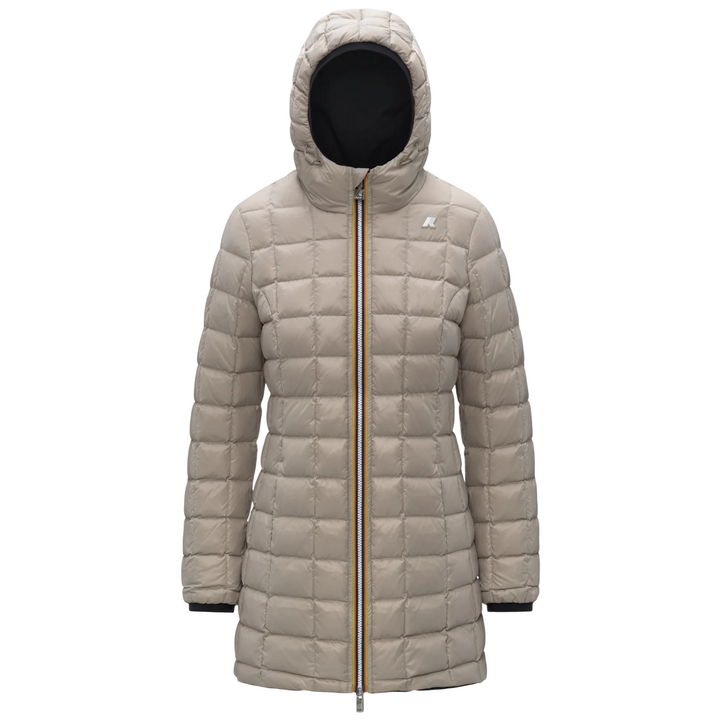 Giacca termica reversibile da donna nera/beige a 3/4