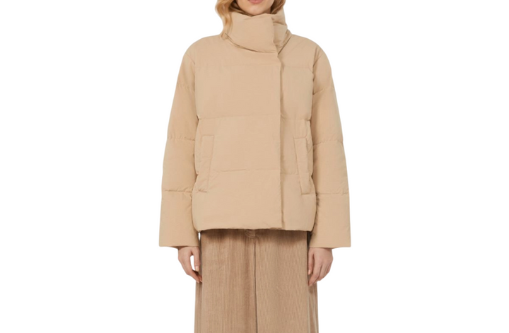 Giacca invernale da donna cropped beige