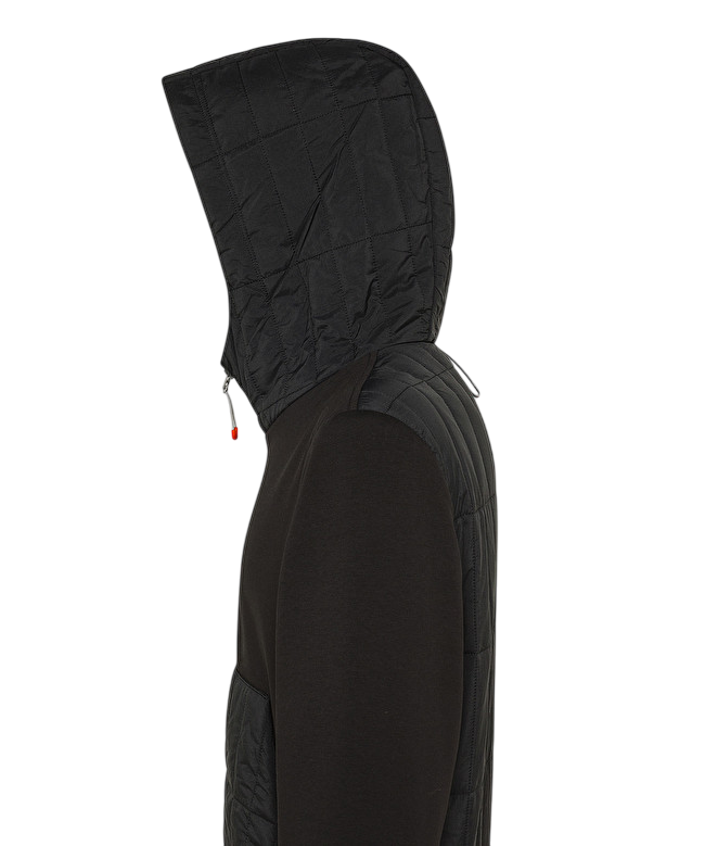 Felpa da uomo hybrid con dettagli in nylon nera
