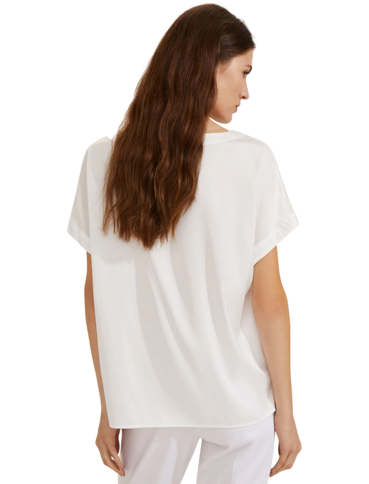 Blusa in raso stretch - Bianco
