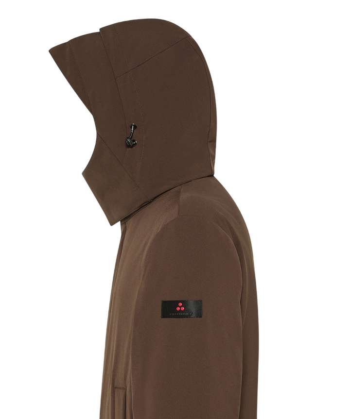 Cappotto tecnico da uomo marrone cioccolato