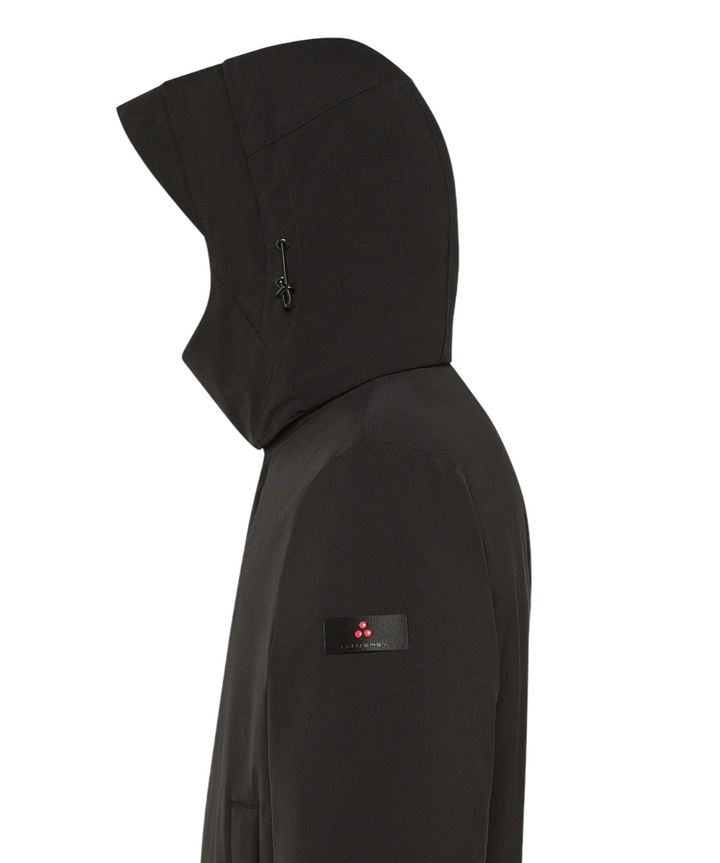 Cappotto da uomo in tessuto tecnico nero