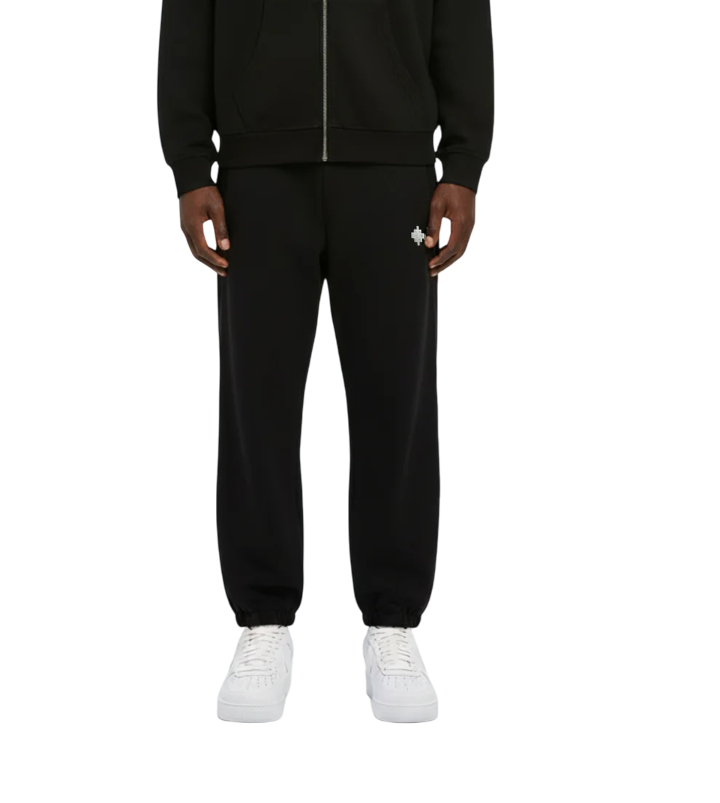 Pantaloni in felpa di cotone da uomo neri