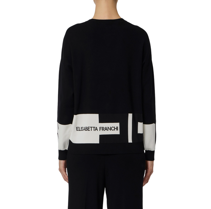 Maglia in viscosa con bande lucide
