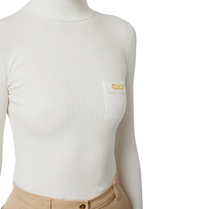 Maglia a costine con taschino