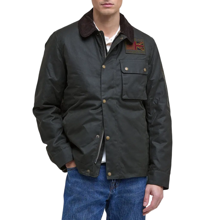 Giacca cerata da uomo 'Steve McQueen' sage