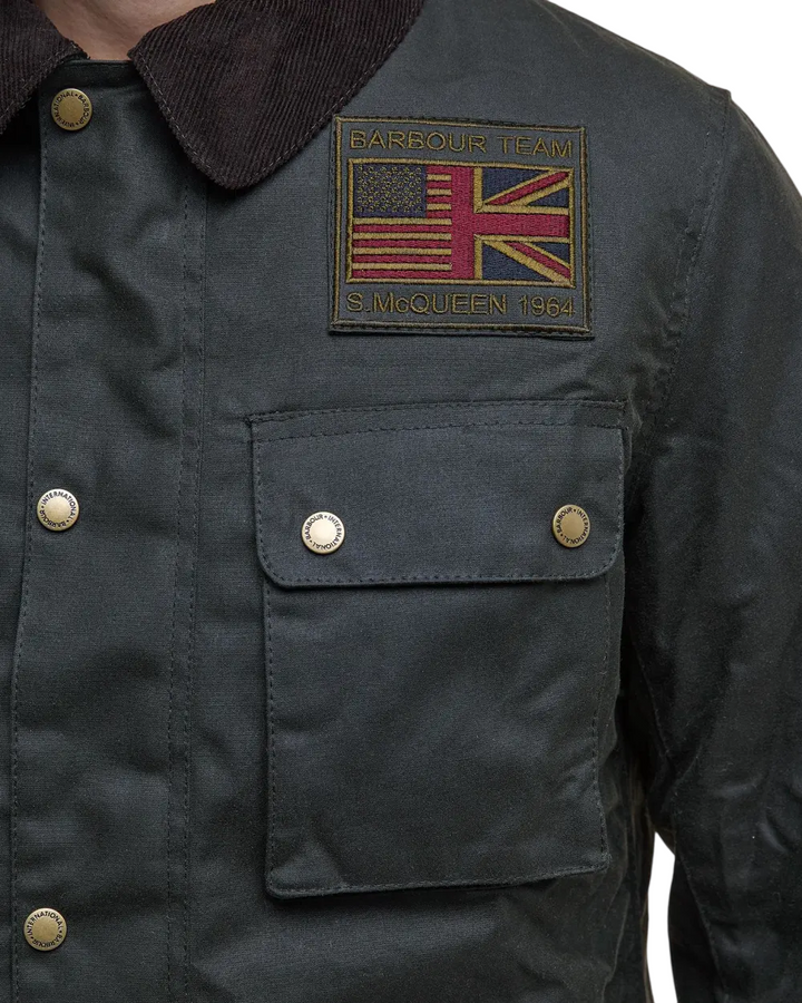 Giacca cerata da uomo 'Steve McQueen' sage