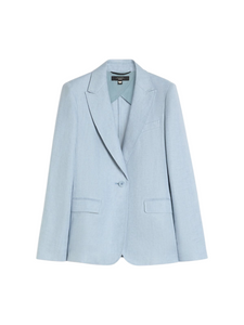 Blazer azzurro da donna monopetto dalla linea sfiancata
