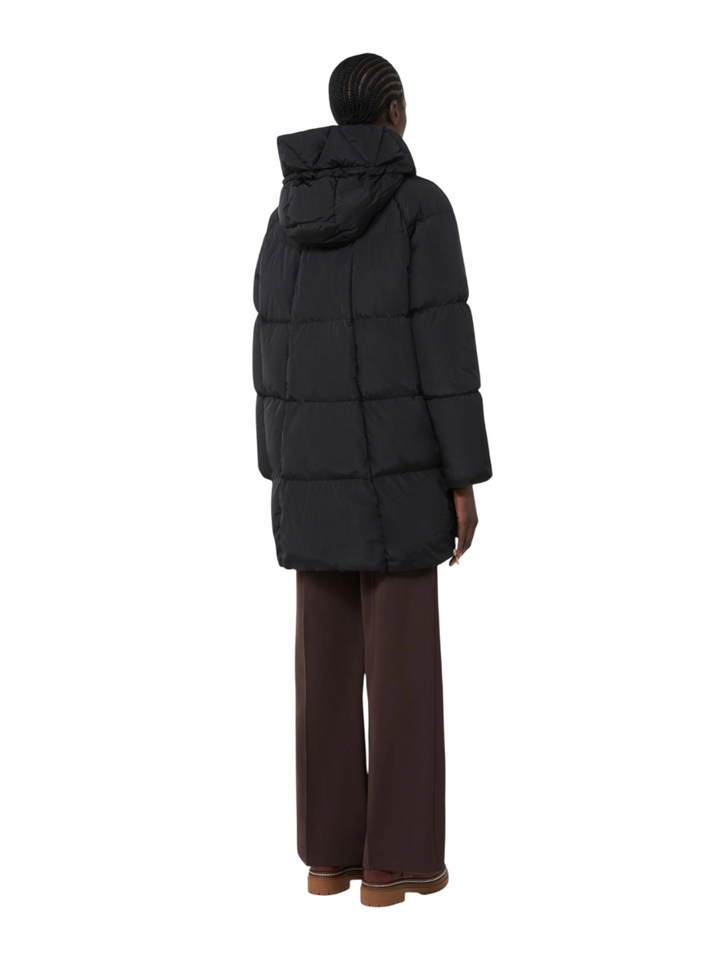 Parka midi da donna antigoccia nero