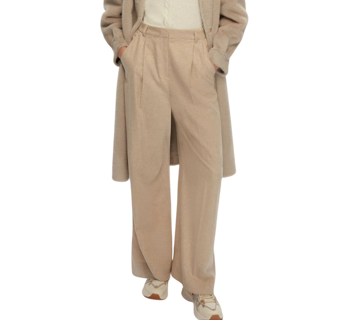 Pantaloni da donna a gamba larga in flanella