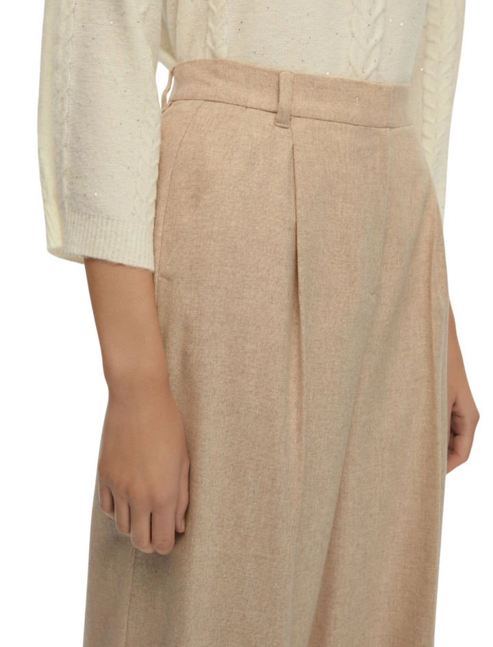 Pantaloni da donna a gamba larga in flanella