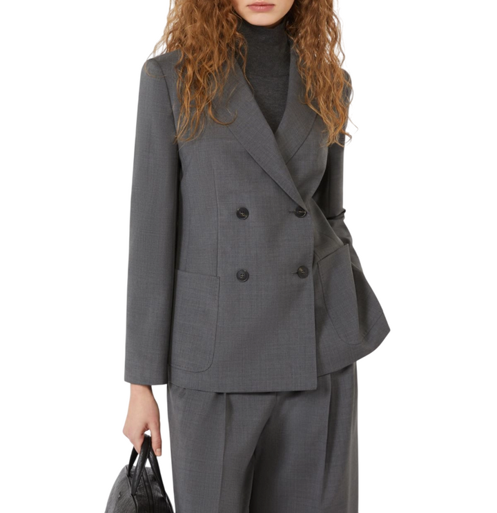 Blazer da donna doppiopetto in tela di lana