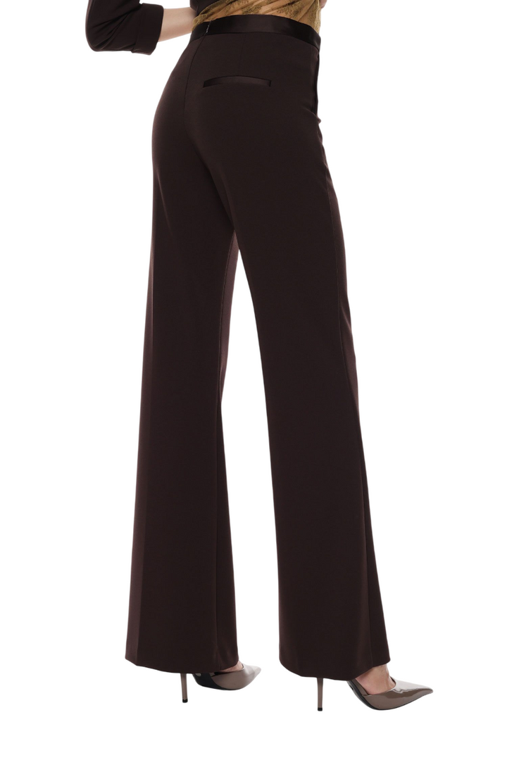 Pantaloni a zampa da donna color moro